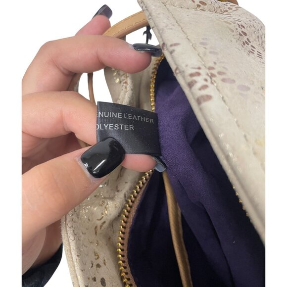 Sharif Womens Hobo Bag Beige Anaconda Tears Leather Shopper Tote Satchel NWT - Picture 7 of 14